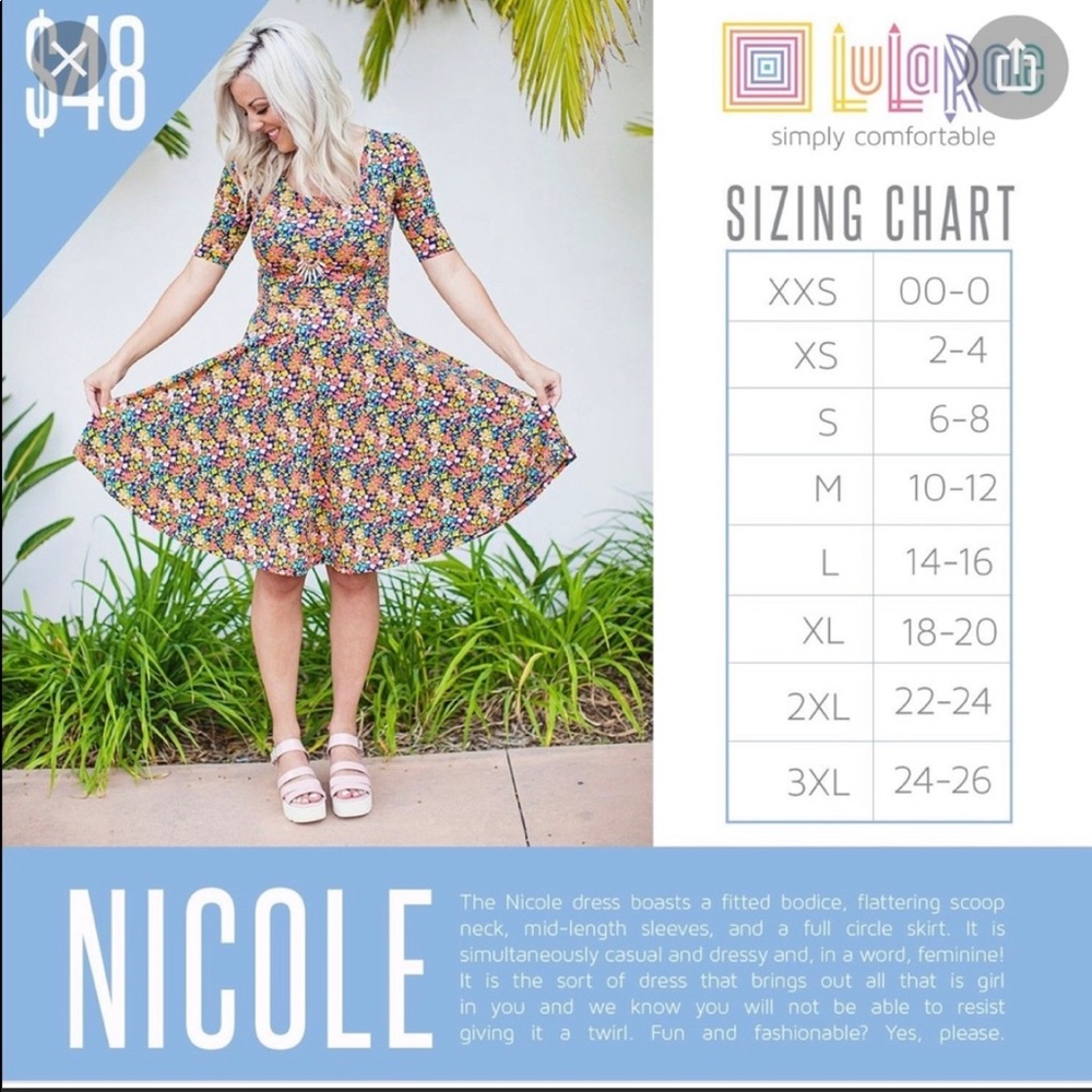 LulaRoe Nicole Dress L - Picture 10 of 11
